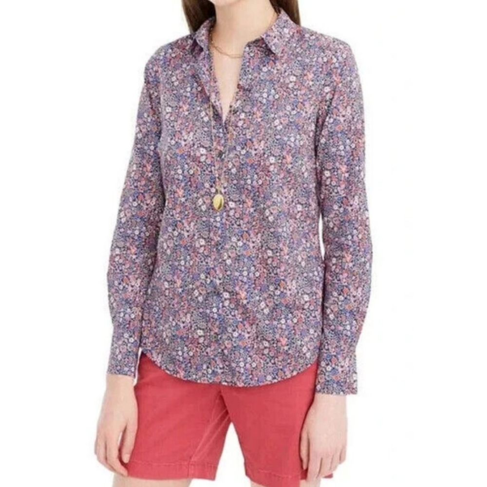 J.Crew Liberty Kayoko Floral Slim Perfect Shirt